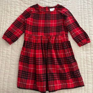 Hanna Andersson Red Plaid Flannel Cozy Dress with Pockets